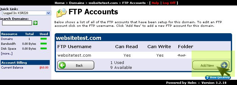 ftp account ftp account